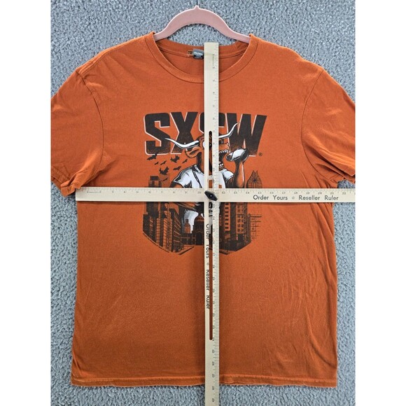 SXSW Longhorns Shirt Mens Large Longhornzilla South By Southwest ATX Orange - Picture 5 of 5